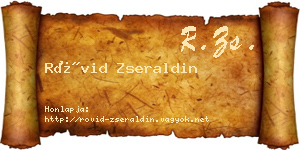 Rövid Zseraldin névjegykártya